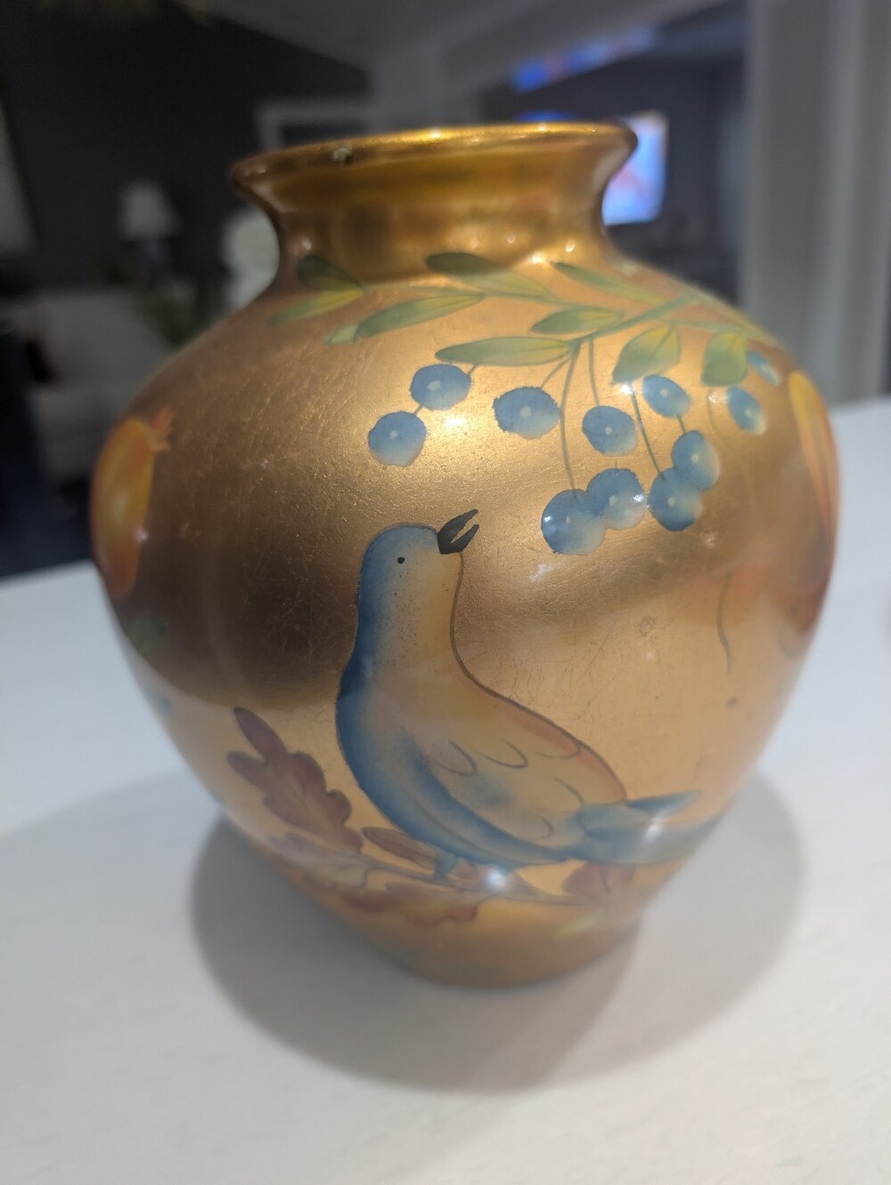 Andrea By Sadet Gold Decorative Bird Vase